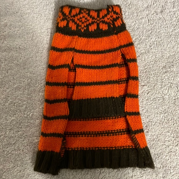 Dog Sweater Brown & Orange Size XXS - Picture 2 of 6